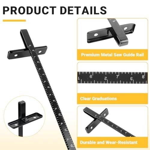 Circular Saw Guide Rip Fence Kit – Metal Rip Cut for 5005BA, 5007NB, 5057KB (2pc