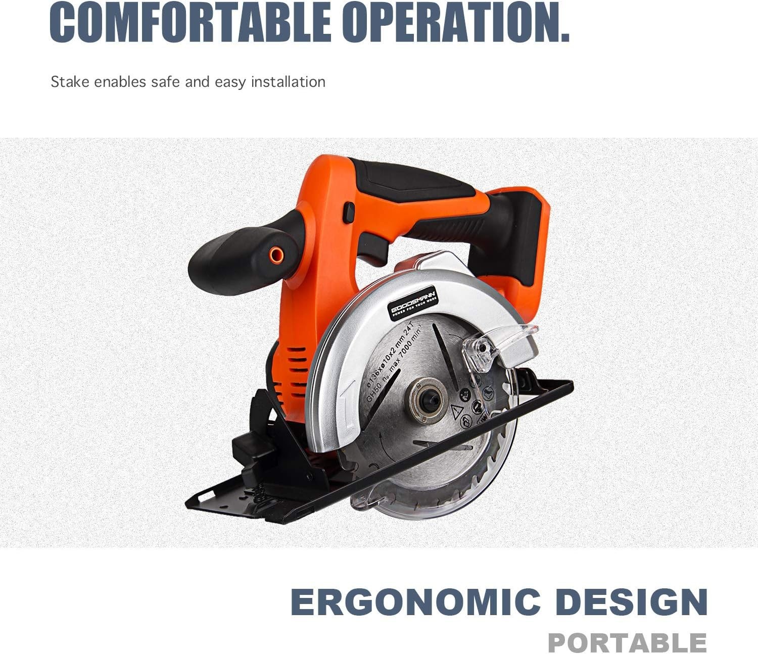 GOODSMANN 18V Cordless Circular Saw with Battery and Blades with Li-ion Battery
