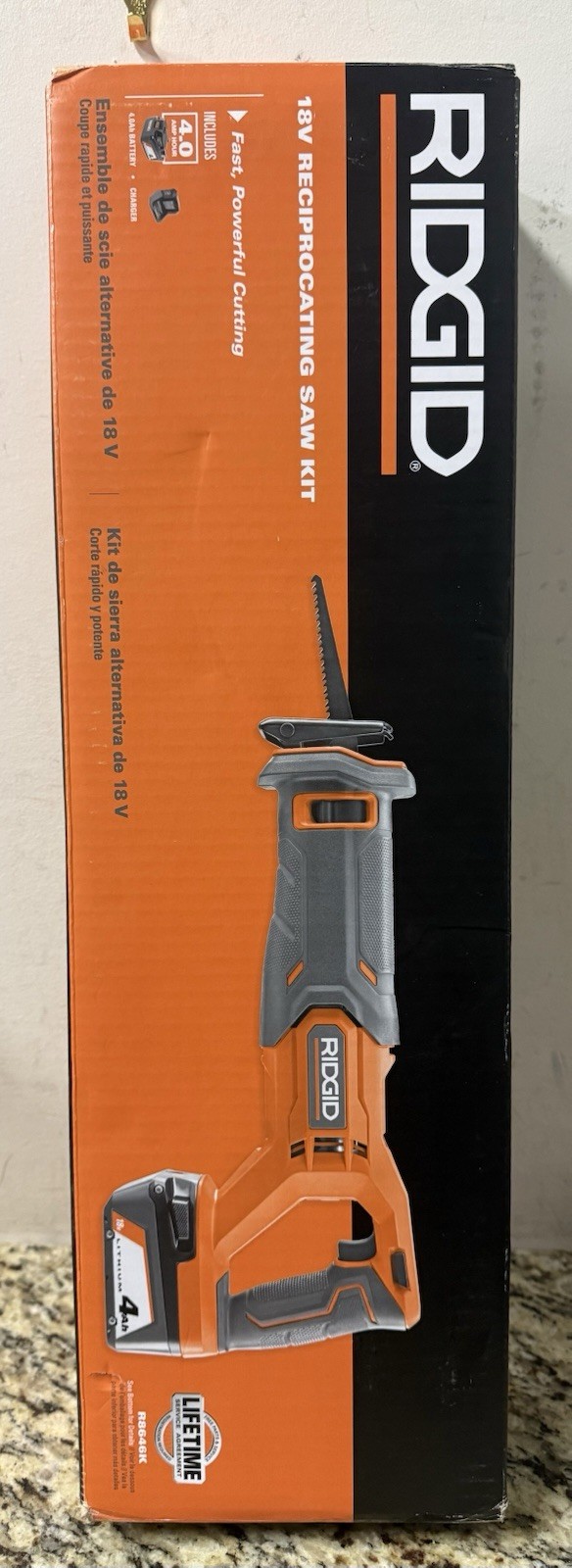 NEW RIDGID R8646K 18V Cordless Reciprocating Saw Kit w/ 4.0 Ah Battery & Charger