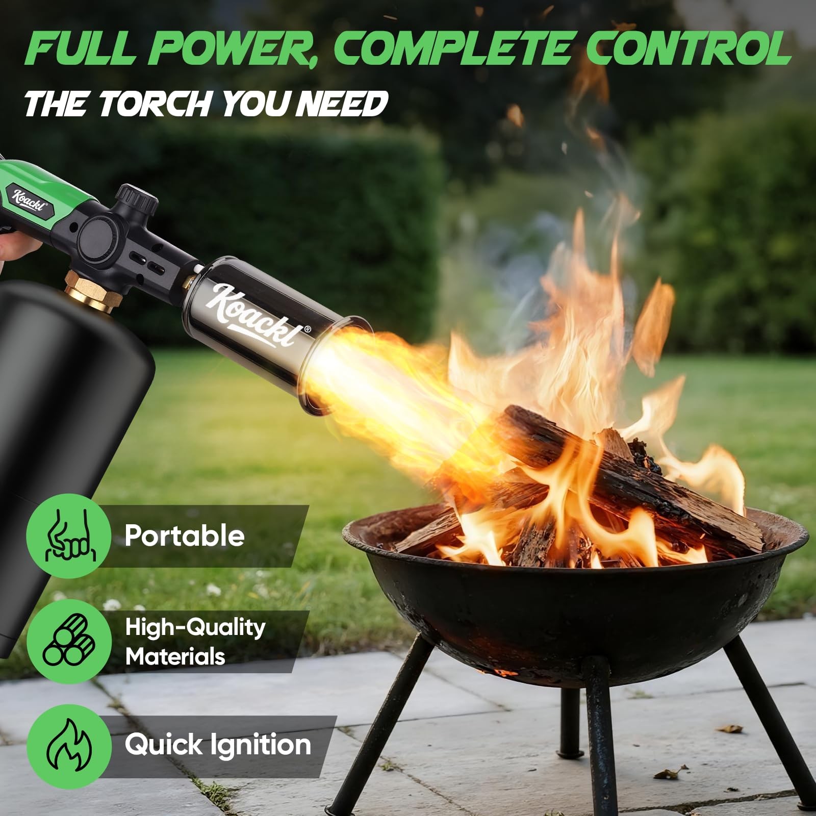 KOACKL 12.6&Prime; CSA Propane Torch 2462°F Adjustable Flame Kitchen Searing