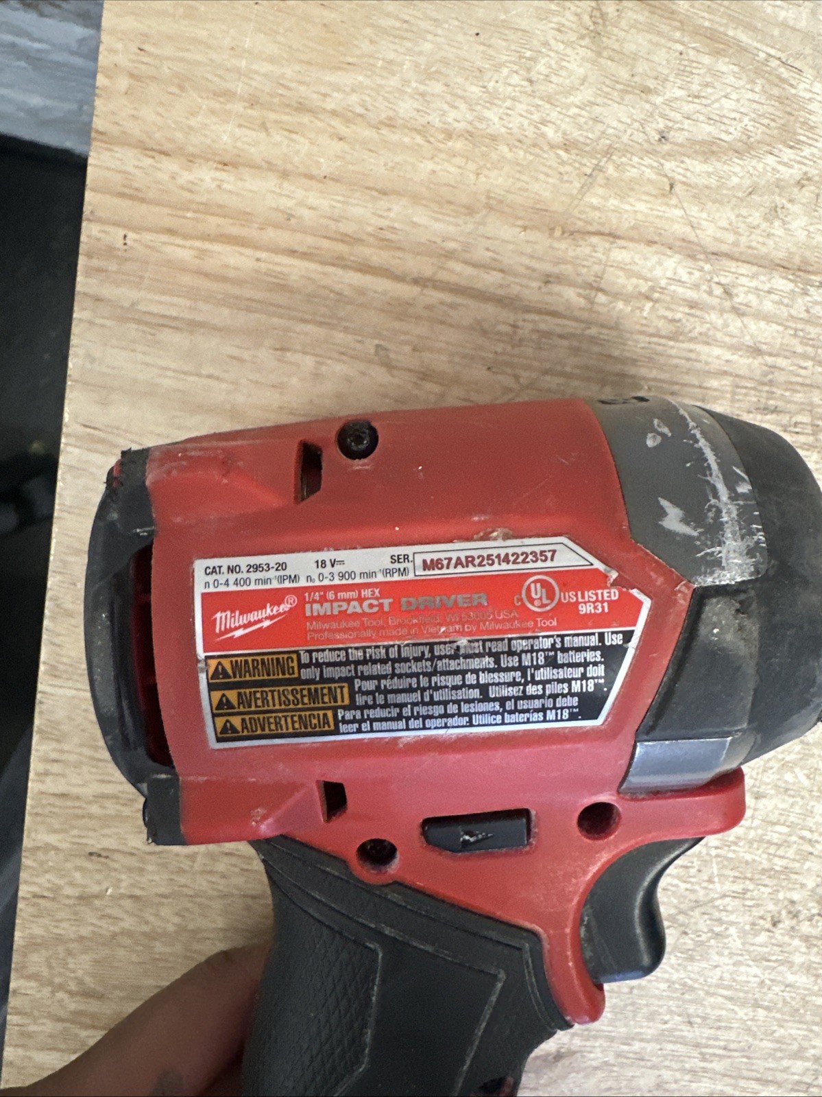 Milwaukee M18 FUEL 18V Brushless Cordless 1/4 in. Hex Impact Driver 2953-20 FOR