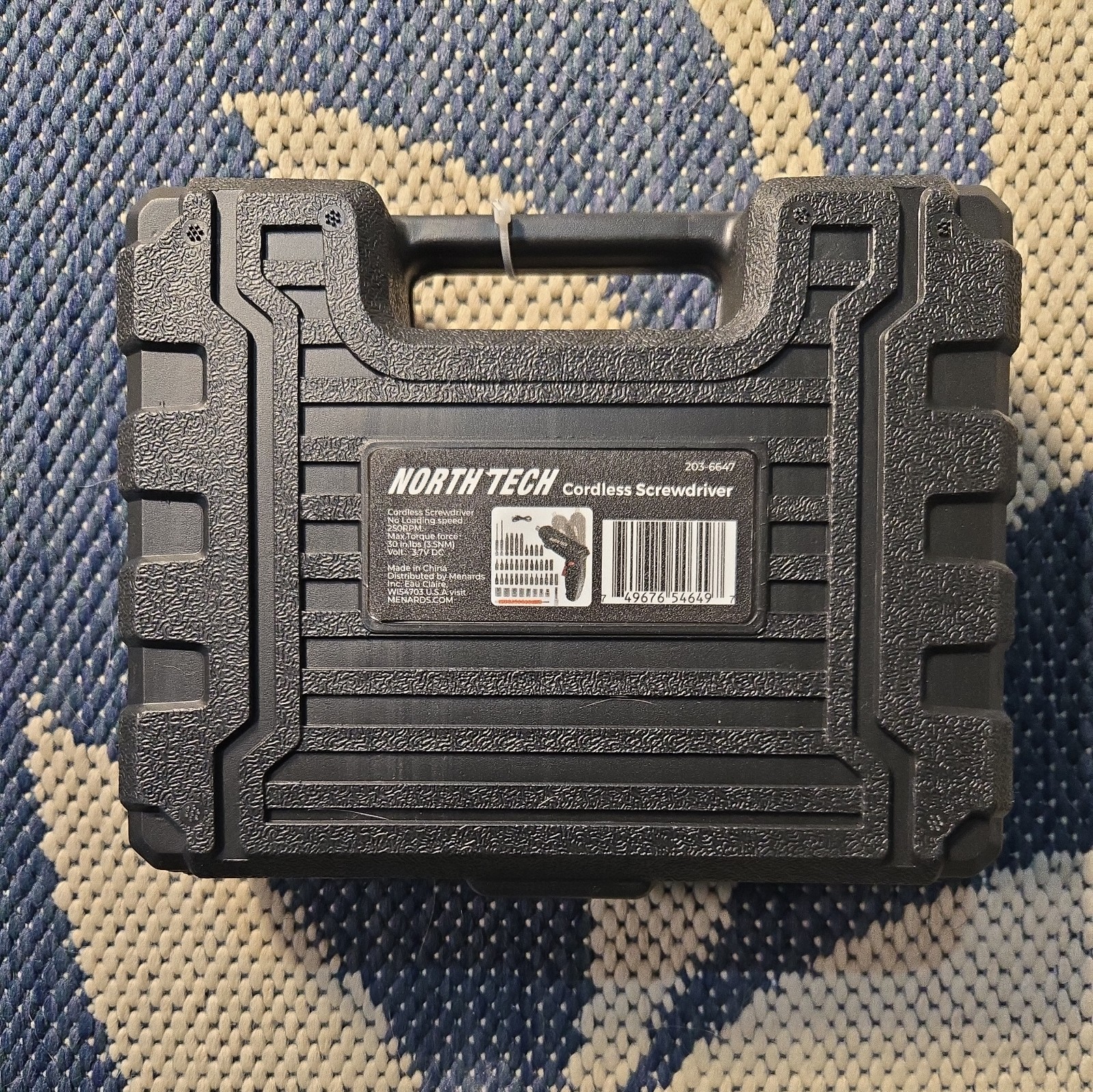 Cordless Power Screwdriver North Tech 203-6647 W/ Bits Extension Hard Case
