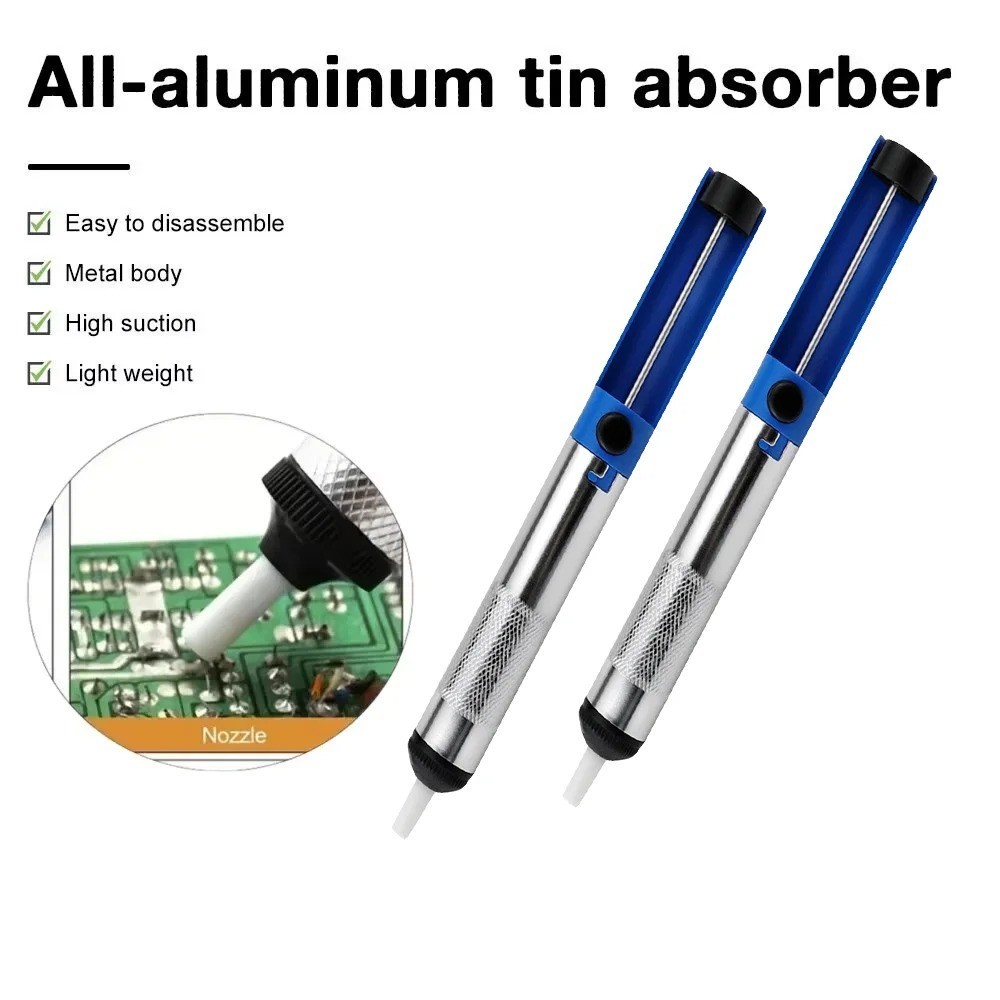 Aluminum Metal Desoldering Pump Suction Tin Gun Solder Sucker Removal 2pcs