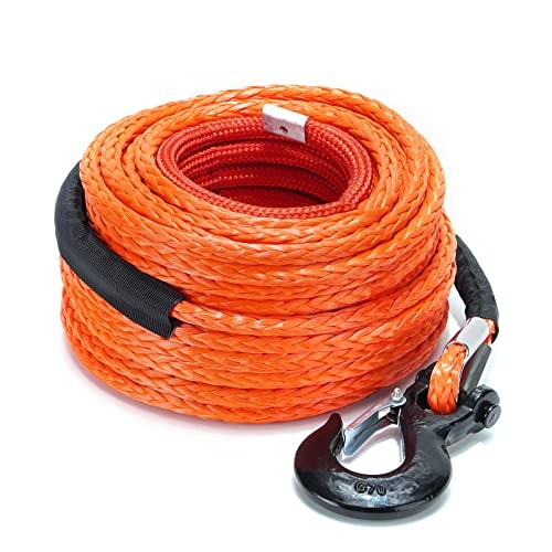 Synthetic Winch Rope Cable Kit: 1/2&Prime; x 100 ft 32000lbs Winch Line Cable 100ft