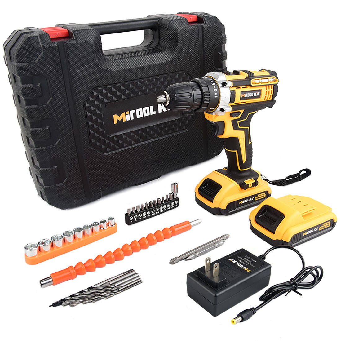 Cordless Brushless Impact Driver Hammer Drill Combo Kit with Battery & Charger