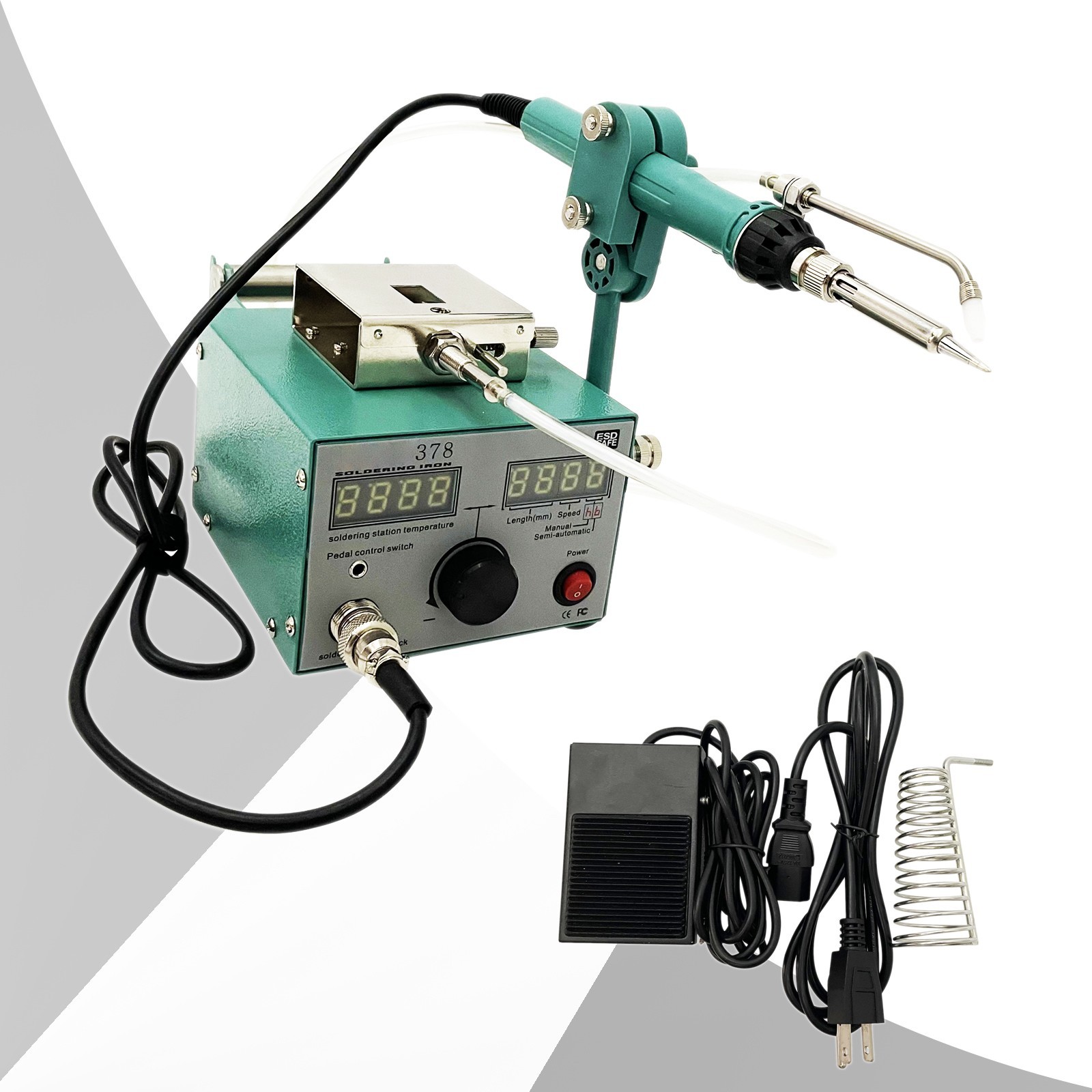 110V Programmable Soldering System with Auto-Feed 80W 176–932°F 0.8–1.4mm Solder