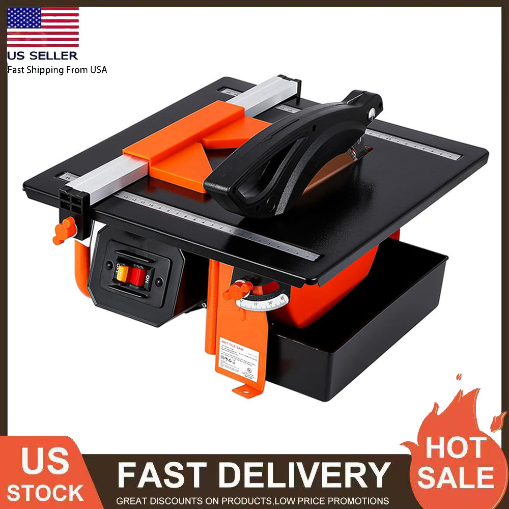 7in Wet Tile Saw 3450 Rpm Bevel Cuts Tile From 0-45 Degrees Tile Cutter Wet Saw