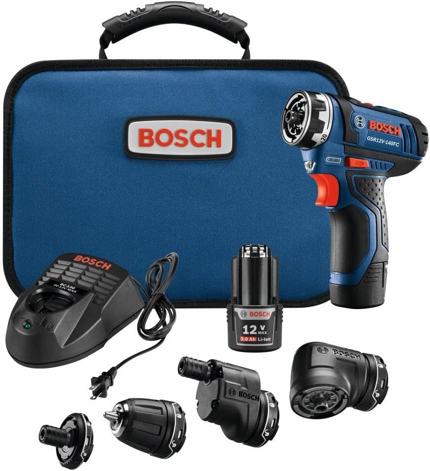 Bosch GSR12V-140FCB22 12V Drill/Driver, 5-in-1 Flexiclick, 2×2.0Ah