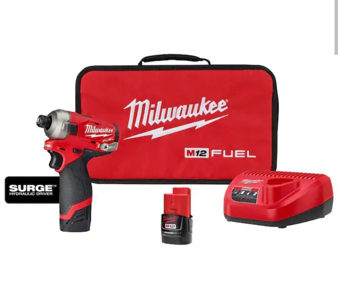 Milwaukee 2551-22 M12 FUEL SURGE 1/4&Prime; Hex Hydraulic Driver Kit Good Used
