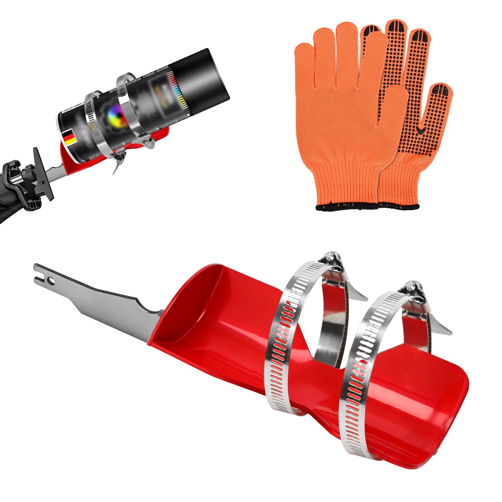 Paint Can Shaker Mixer Stainless Steel Double Clamp Reciprocating Saw Tool Red