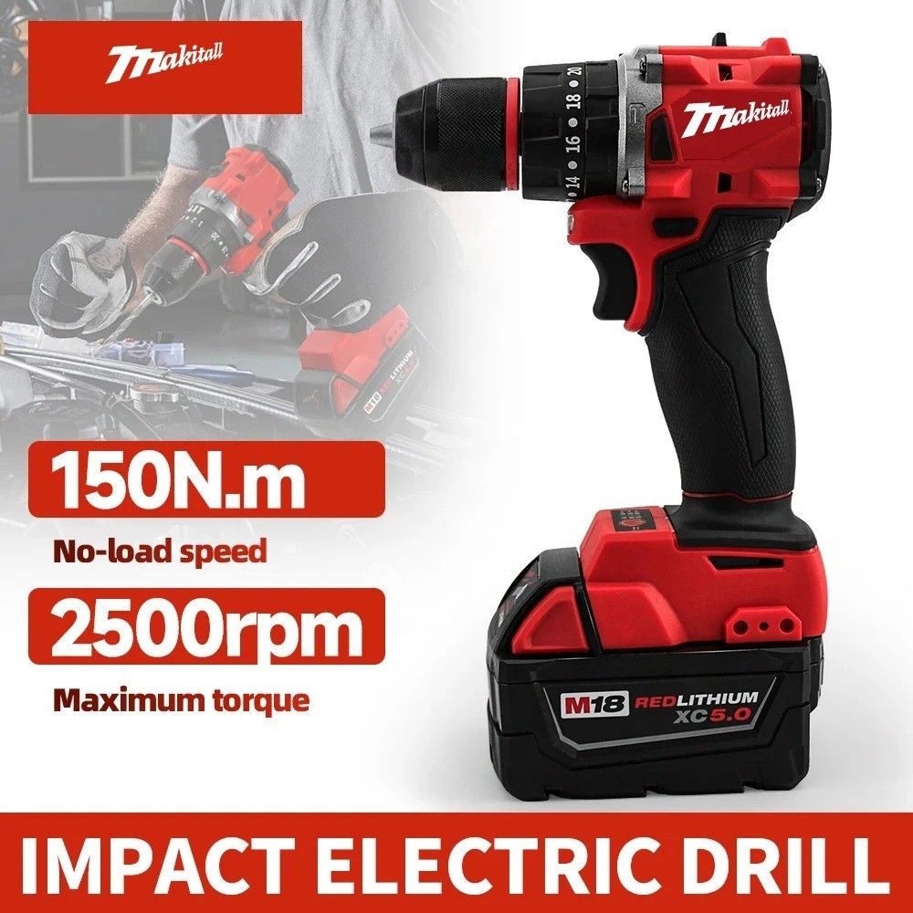 Small Electric Drill 150N.m brushless Cordless Impact Drill of Decoration Team
