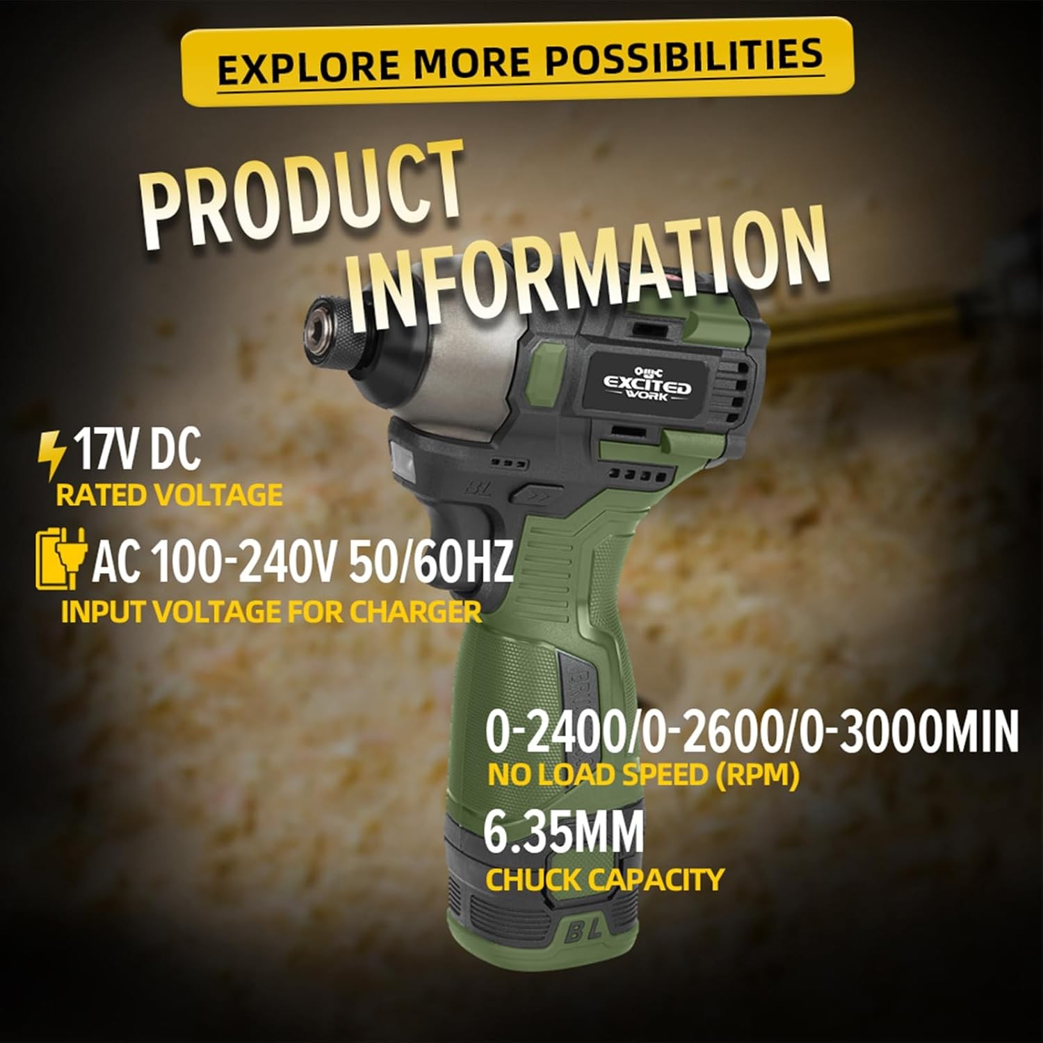 Screwdriver Drill Set, 140Nm Cordless Impact Driver & 55Nm Electric Drill