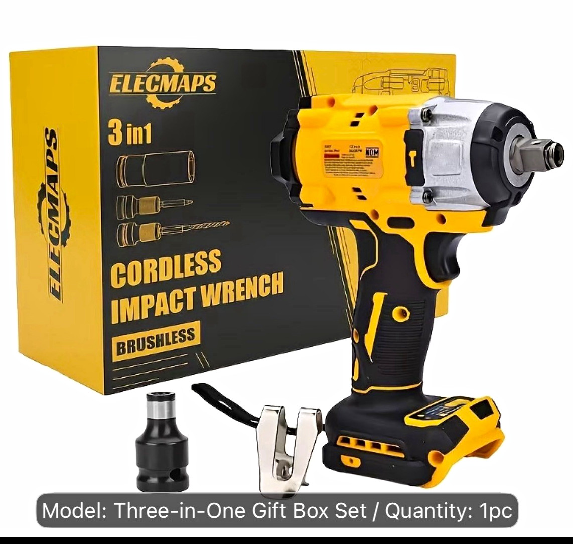 Dewalt compatible 20V Cordless Brushless Impact Wrench 3-in-1 Set