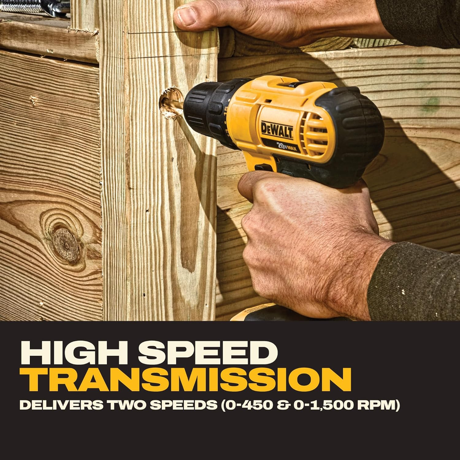 20V Max Cordless Drill Driver Set, 2 Speed, High Performance Motor, Includes 2 X