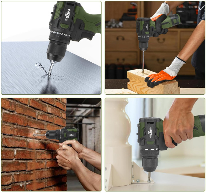 17V Brushless Drill & Impact Driver Set, 2 Batteries, LED Light, 140Nm
