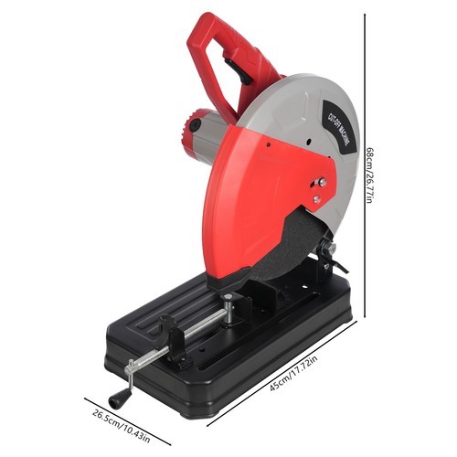 Electric Cutting Saw Cutting Machine Workshop Chop Saw Adjustable 3900RPM 0-45°