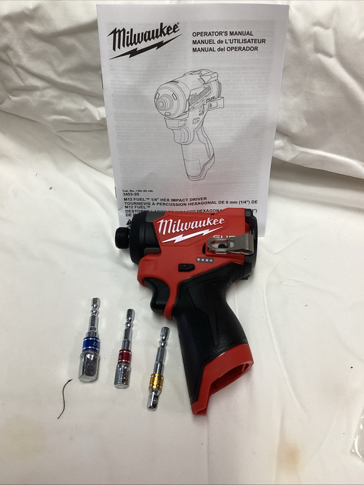 New M12 Milwaukee FUEL 3453-20 1/4&Prime; Brushless 4 Mode Impact-3 PC Socket Adapter