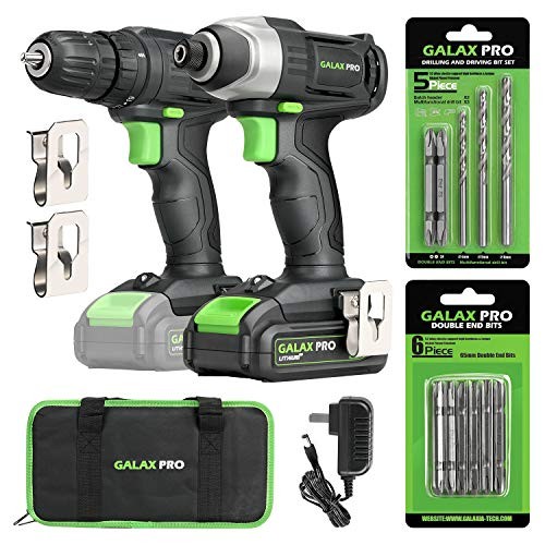 Cordless Drill Driver/Impact Driver with 1pcs 1.3Ah Lithium-Ion Batteries, Ch…