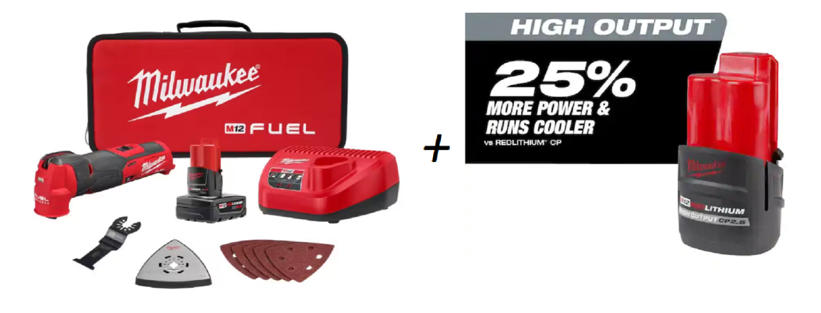 Milwaukee 2526-20 M12 FUEL Multi-Tool Kit – 2.5A/H Battery & Charger & Case