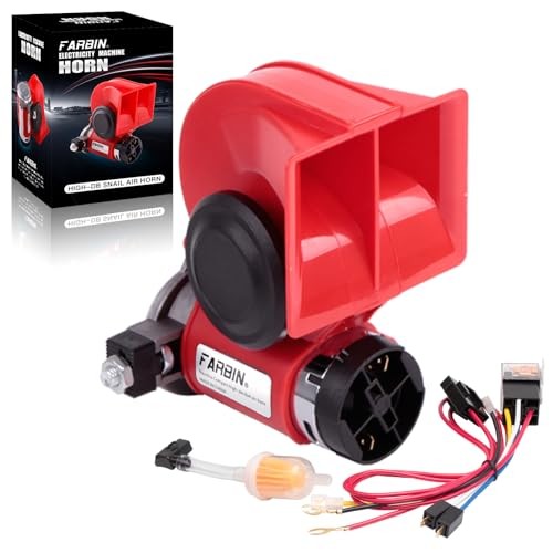 Compact Air Horn with Compressor Electric Car Horn 150db Super Loud 12V red