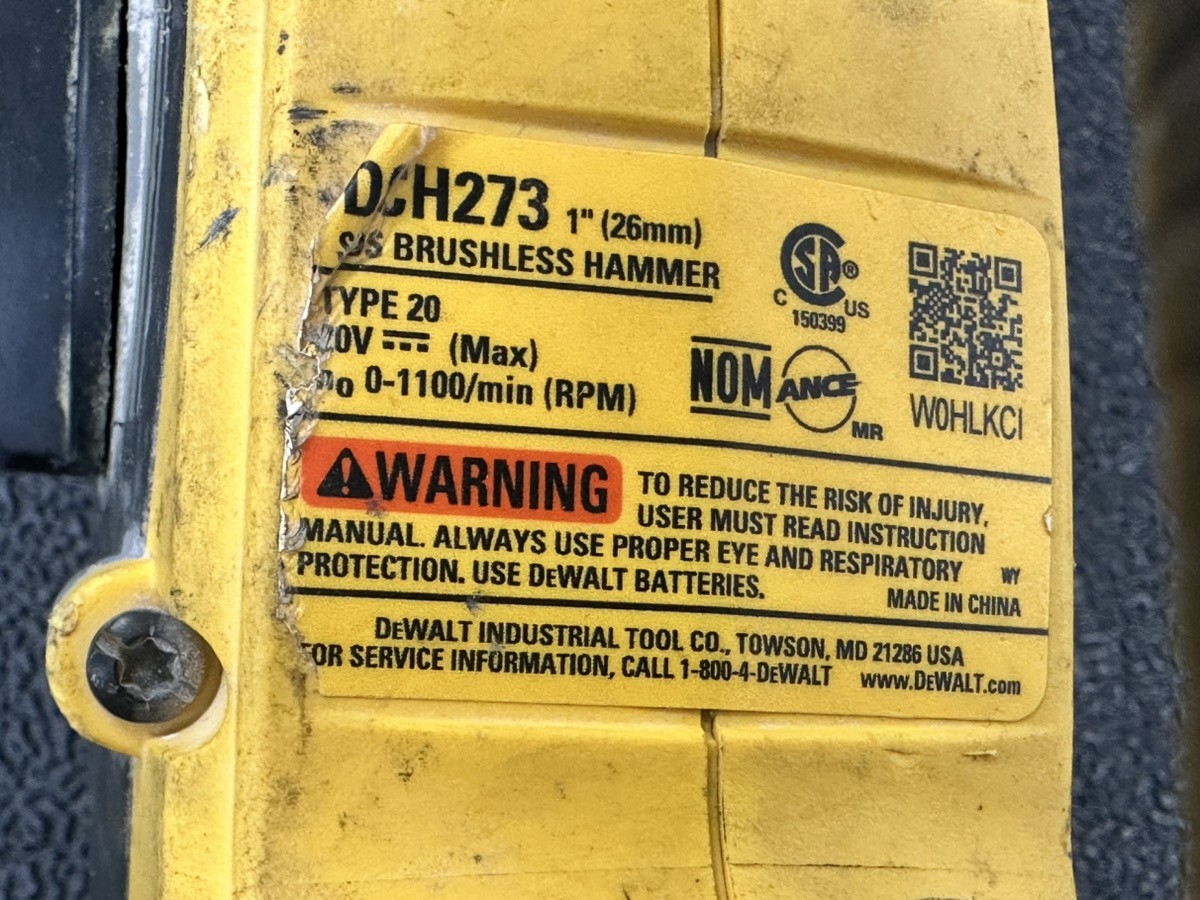 Dewalt 20V MAX XR Cordless 1&Prime; SDS Plus L-Shape Rotary Hammer – DCH27 (PD1125420)
