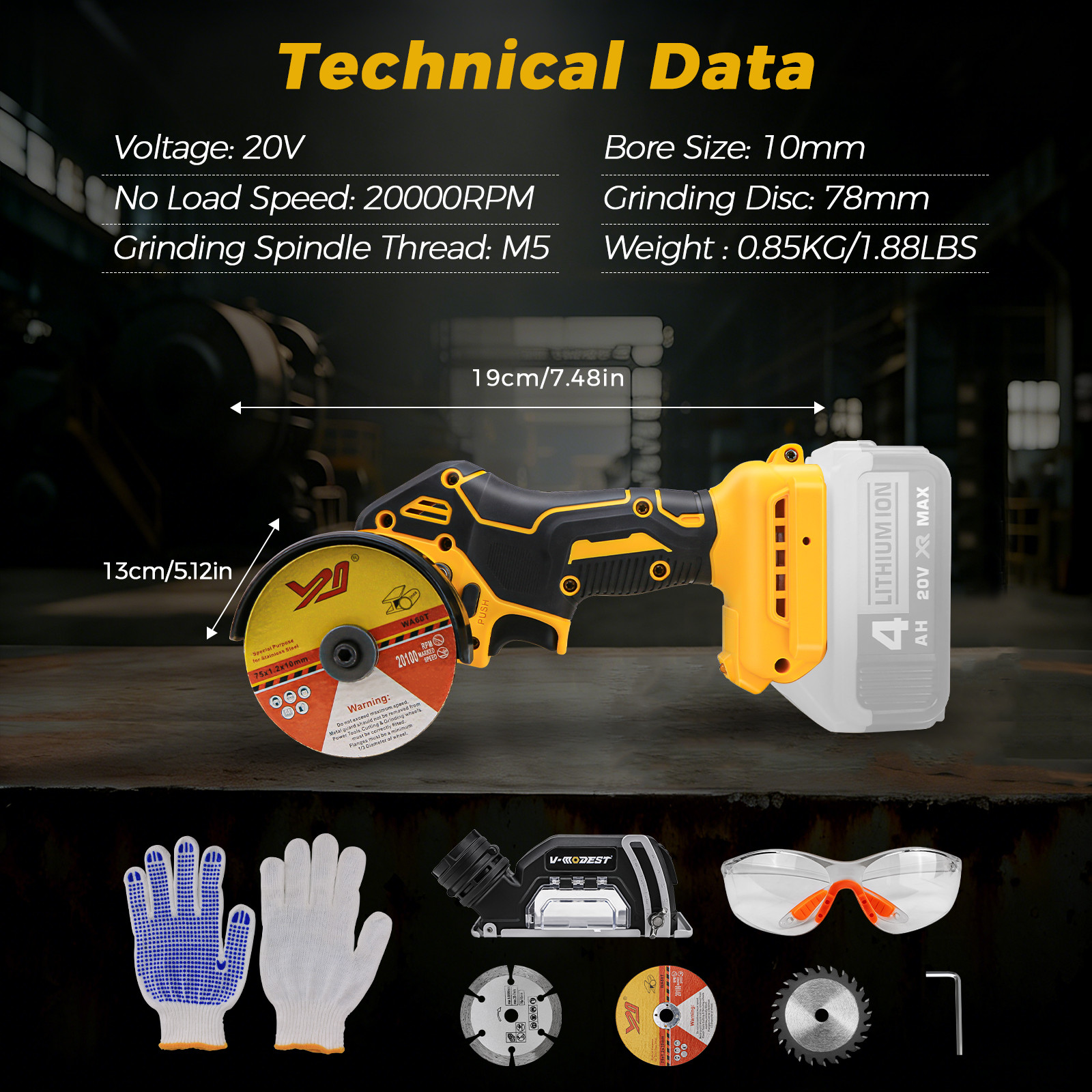 For DeWalt 20V Battery Cordless 3 inch Cut Off Tool Mini Electric Circular Saw