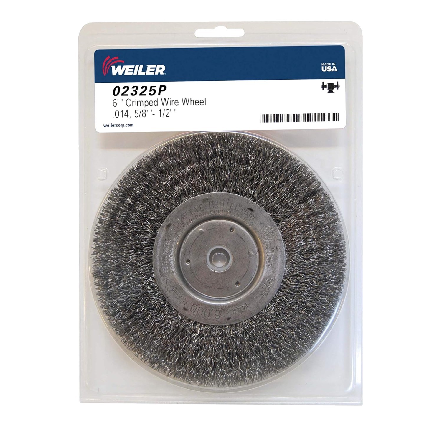 6&Prime; Crimped Steel Wire Fill Bench Grinder Wheel