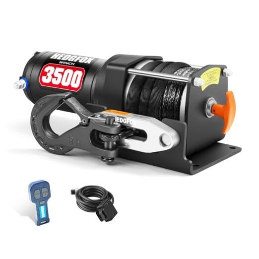 3500lb Electric Power Winch Kit Synthetic Rope Waterproof IP65 with Wireless