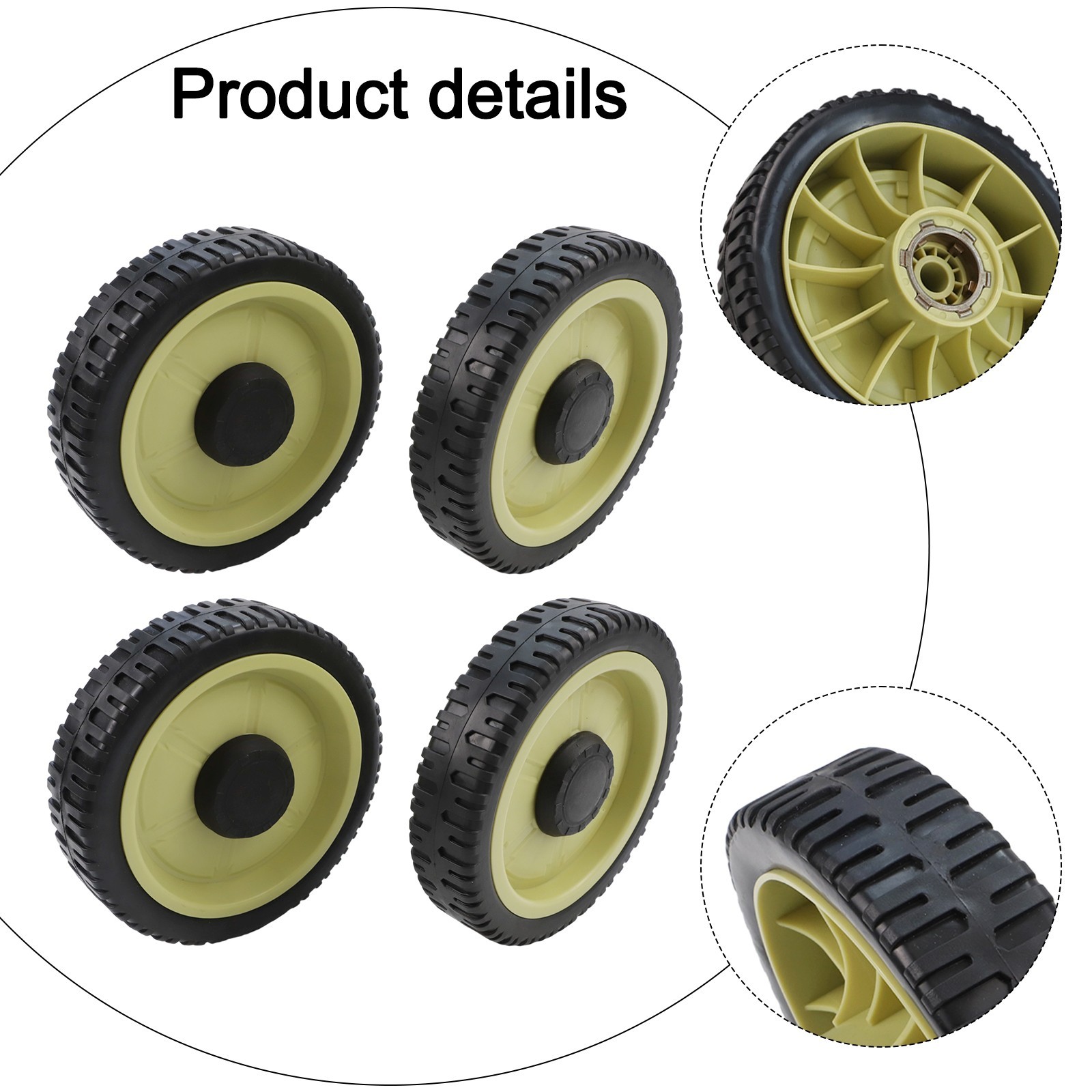 20CM Lawn Mower Wheel Replacement Kit for Honda Models Front and Rear 4 Pack
