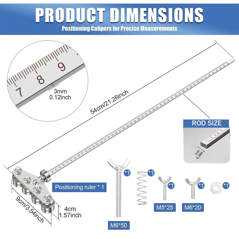 Circular Saw Guide Rail, Positioning Calipers for Circular Saw, Stainless Steel