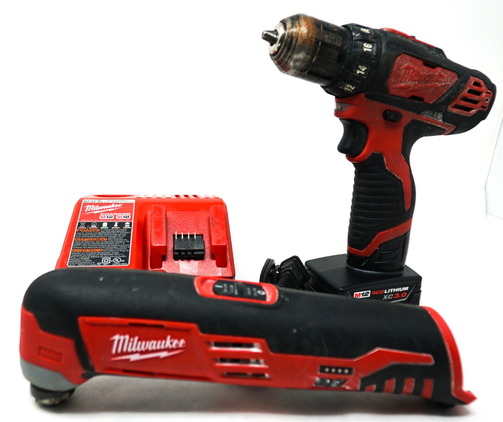 Milkwaukee [2426-20] 12V Multi-Tool & [2407-20] 12V 3/8&Prime; Drill/Driver Set