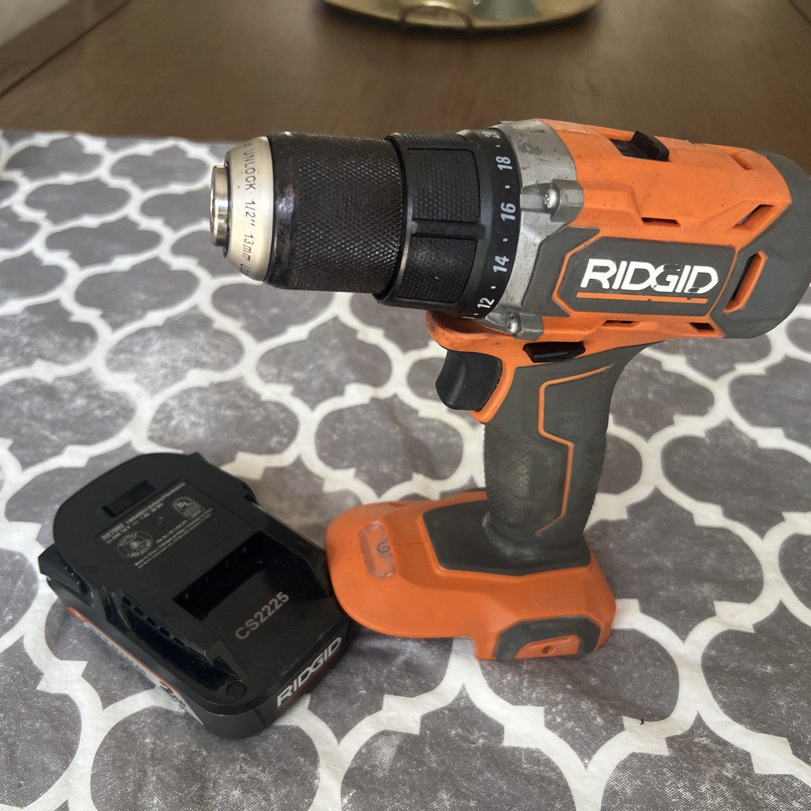 Rigid 18V Drill and Battery R860010 1/2” Pre-owned Good Conditions No Charger