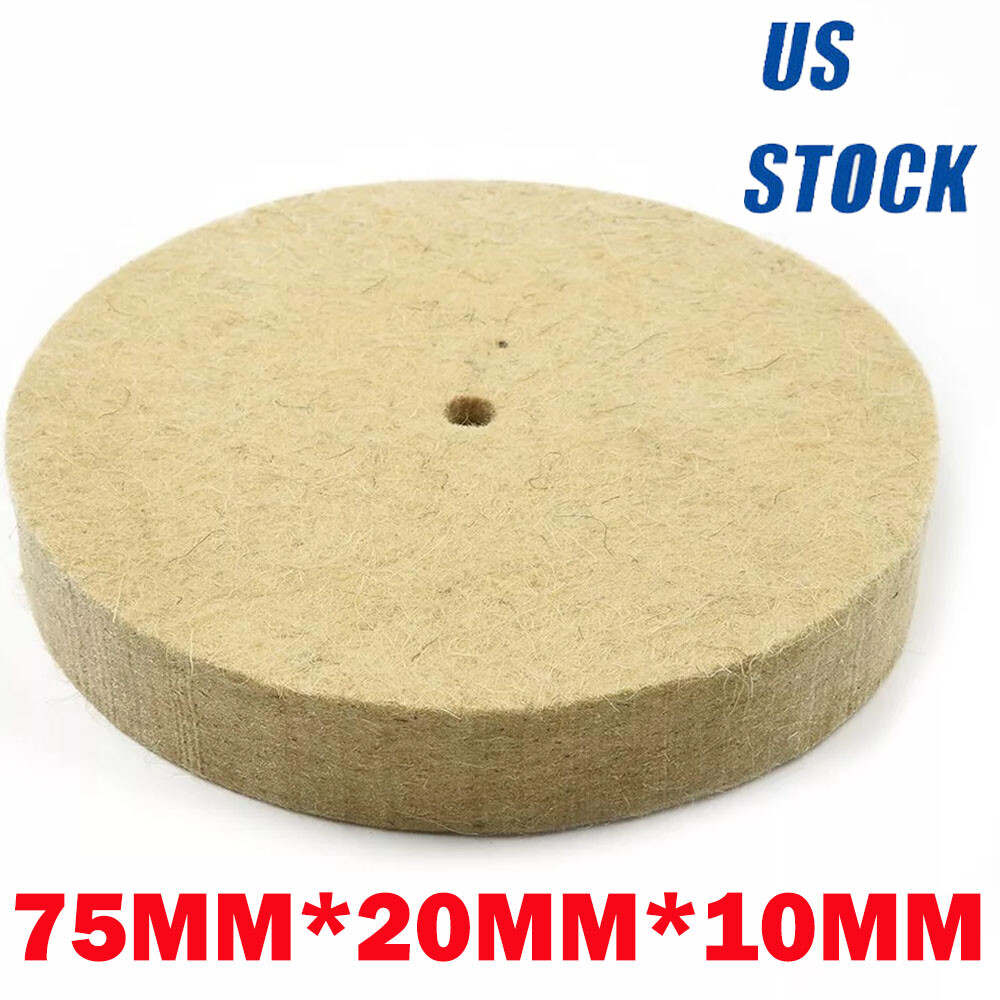 75MM Wool Felt Polishing Wheel Buffing Pad Grinding Disc For Metal Polisher US