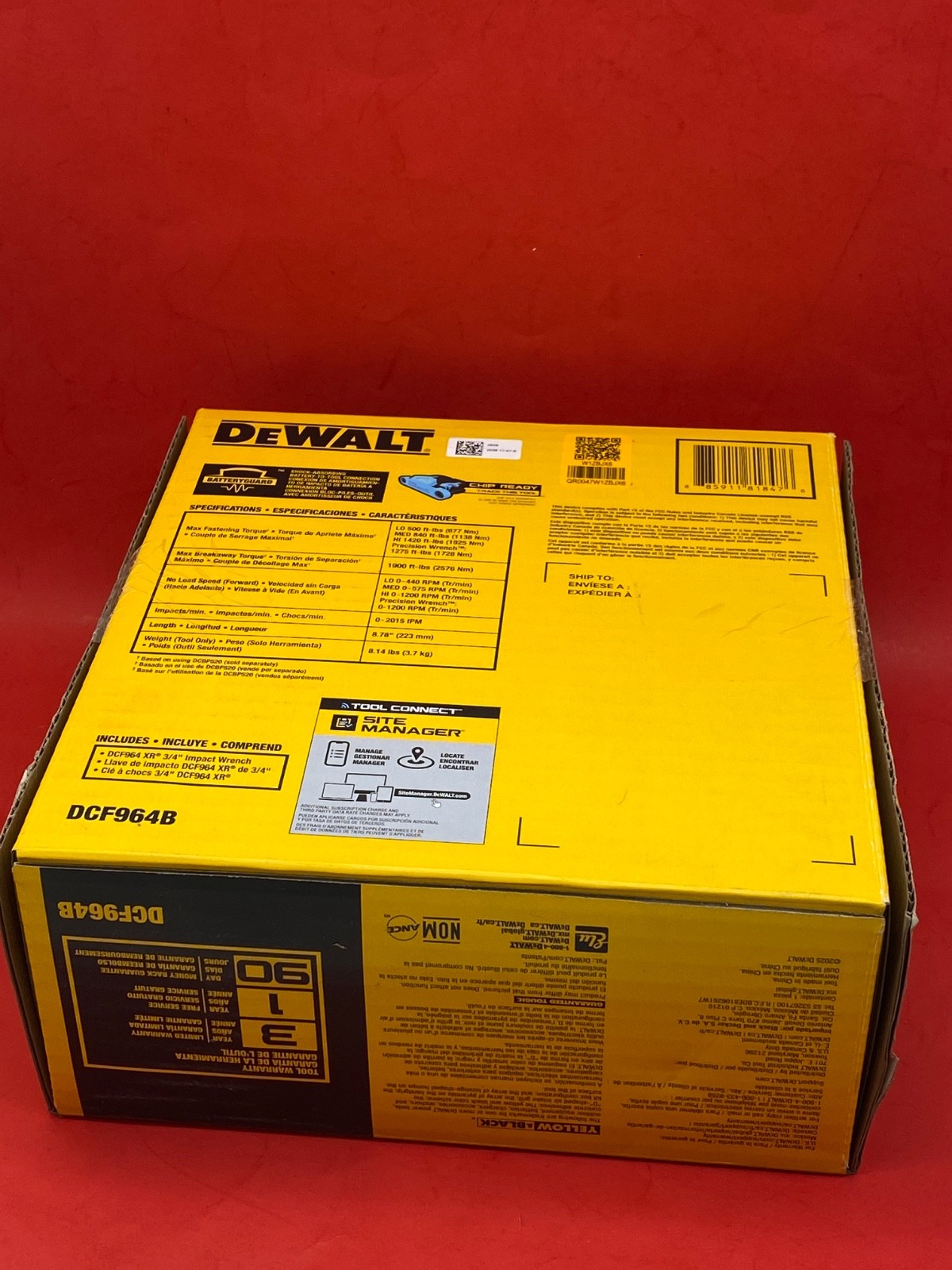 DEWALT 20V MAX XR 3/4 Inch Cordless Impact Wrench Brushless Impact Gun Hog Ring