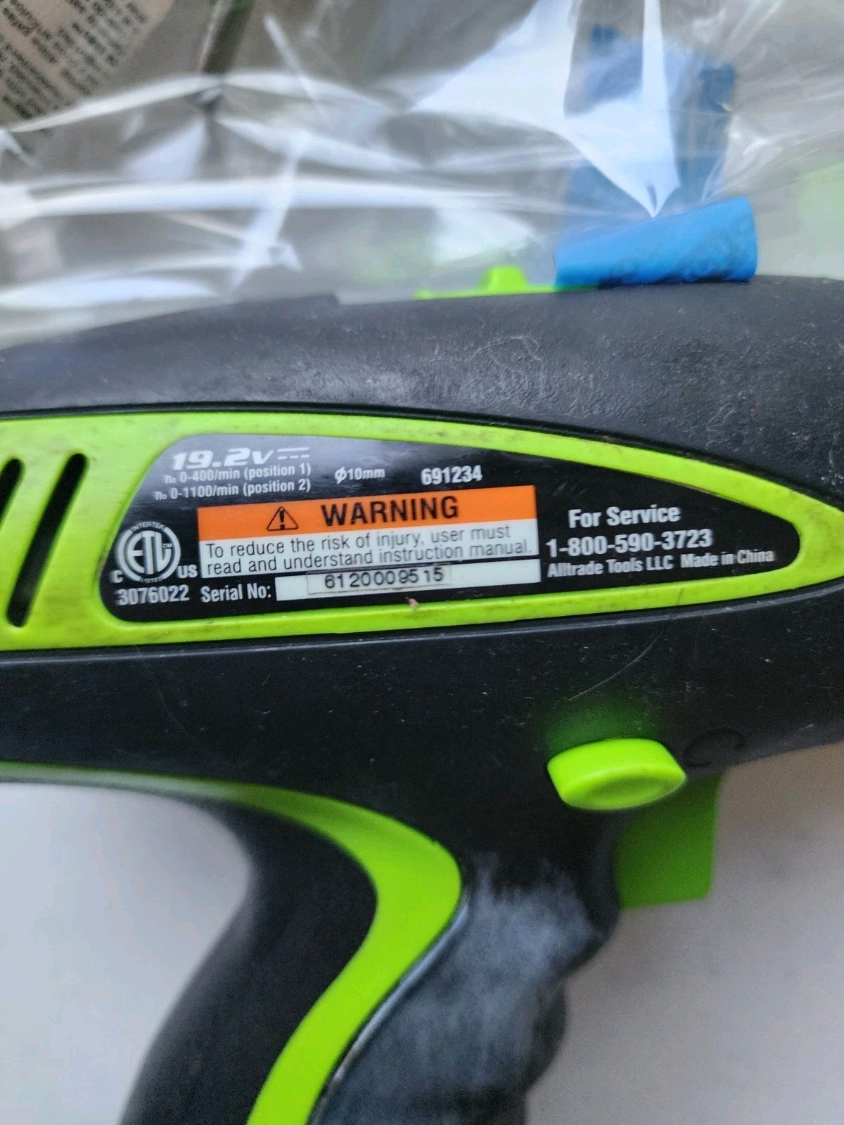 Kawasaki 19.2 Volt Cordless Drill 691234 Batter Not Working PARTS ONLY CLICK
