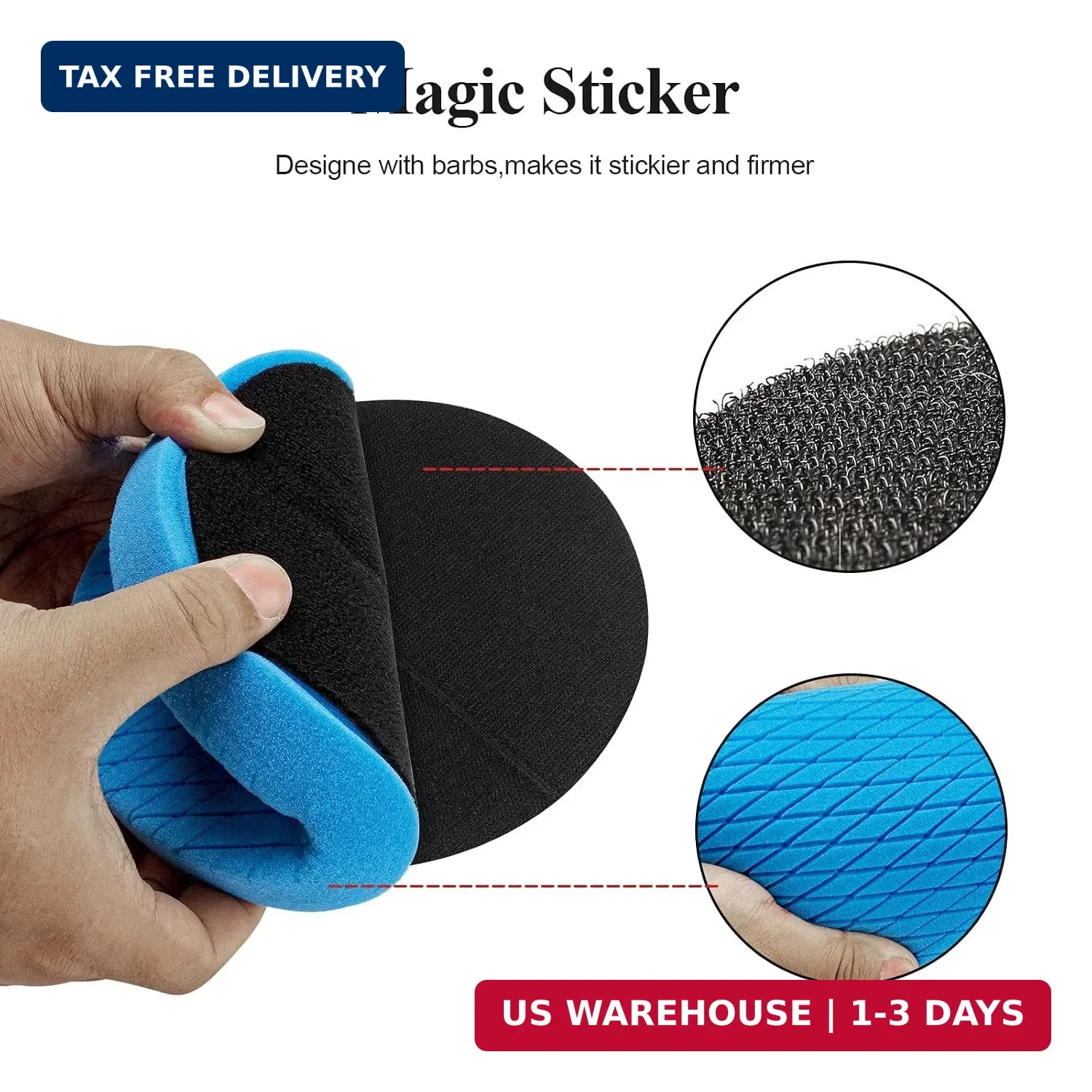 7&Prime; Buffing Polishing Pads, 6 Pcs 7 Inch 180mm Face for 6.7 Inch Backing