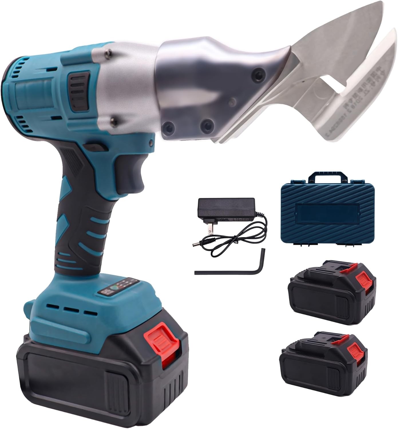 Electric Metal Cutting Shear, Cordless Sheet Metal Cutter Variable Speed+Battery