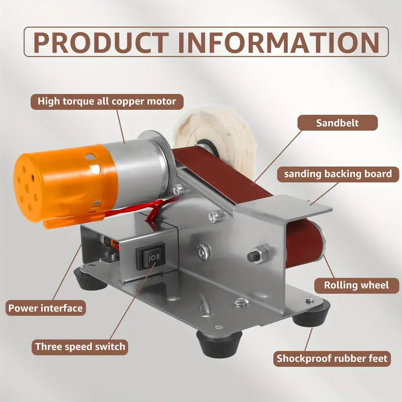 Mini Belt Sander, 7 Adjustable Speed Electric Knife Sharpener, 15 Degree Belt Gr