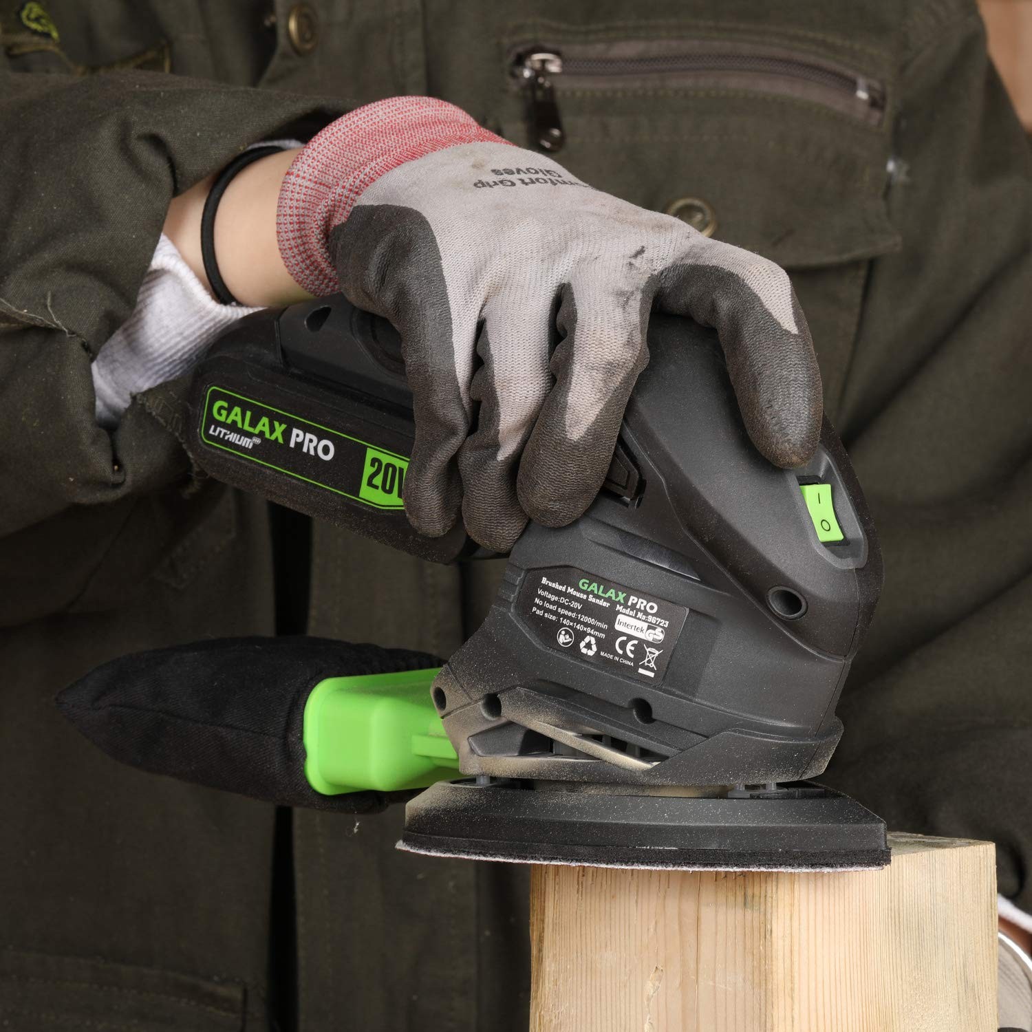 Cordless Detail Sander 20V, 20Pcs Sandpapers,12000 RPM Sanders with Dust Coll