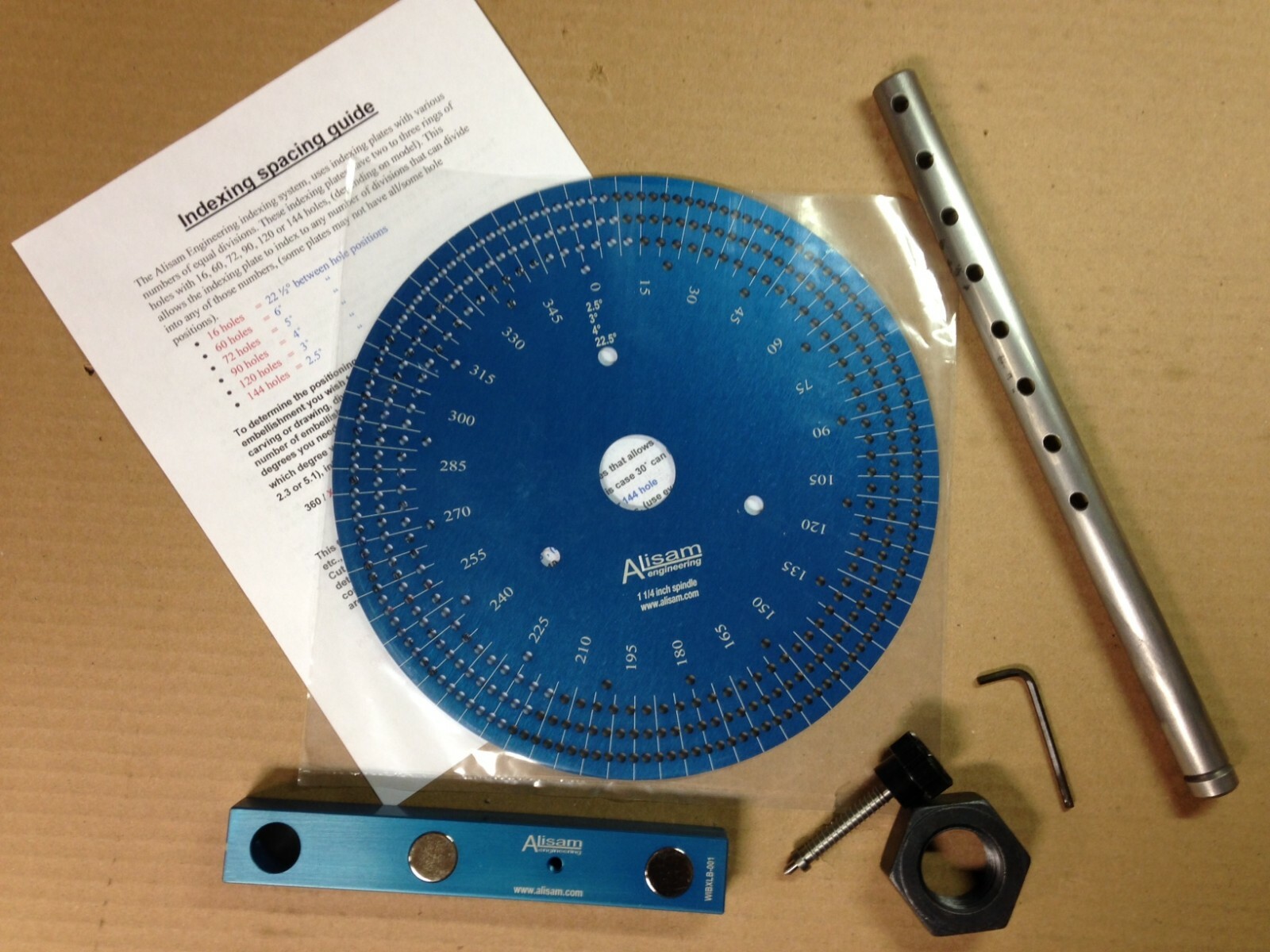 LARGE Wood lathe indexing system for 1-1/4 inch spindles
