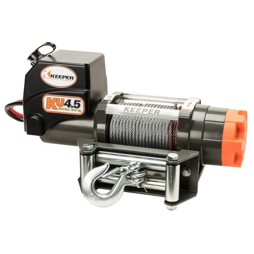 KU4.5 12V DC 4500lb Utility Winch, Heavy-Duty Electric Winch with KU 4.5