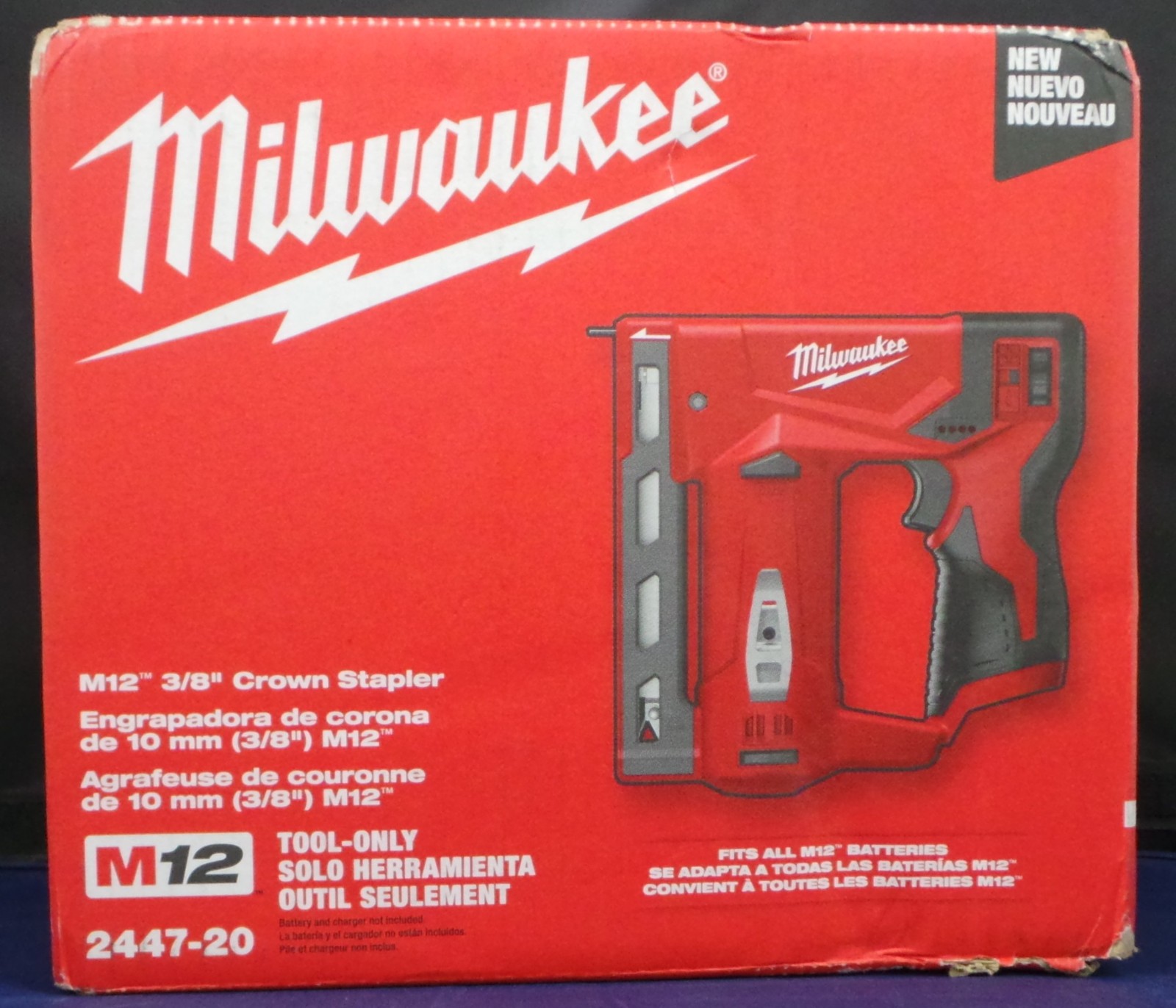 Milwaukee 2447-20 M12 12V 3/8&Prime; Cordless Li-Ion Crown Stapler Tool Only BRAND NEW
