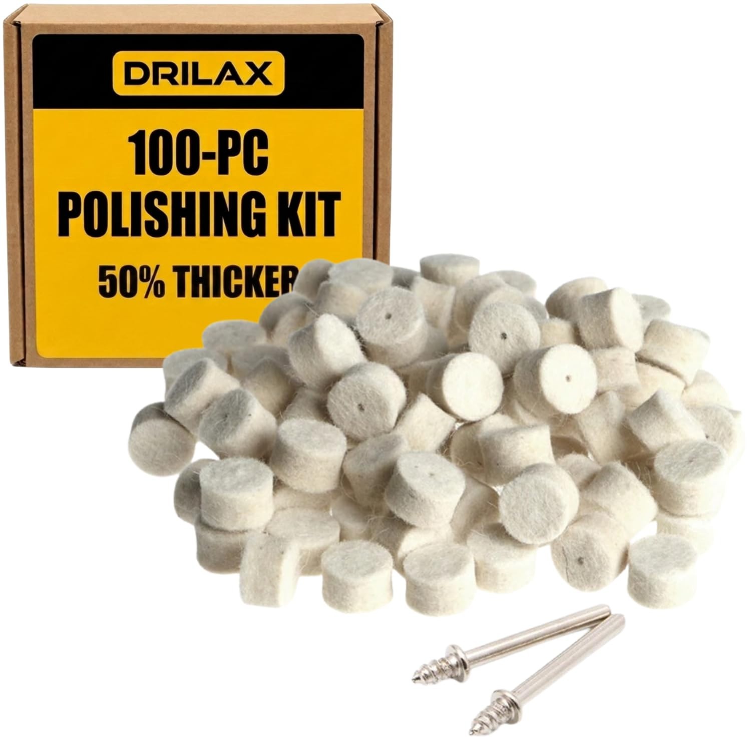 Superior 100 Pc Felt Buffing Wheel Set – Thick Mandrels for Professional Finish