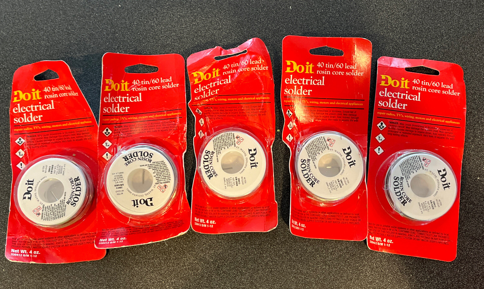 Lot Of 5 Do it 1/4 lb Rosin 40% Tin, 60% Lead Solder 53039 SIM Supply,Inc. 53039