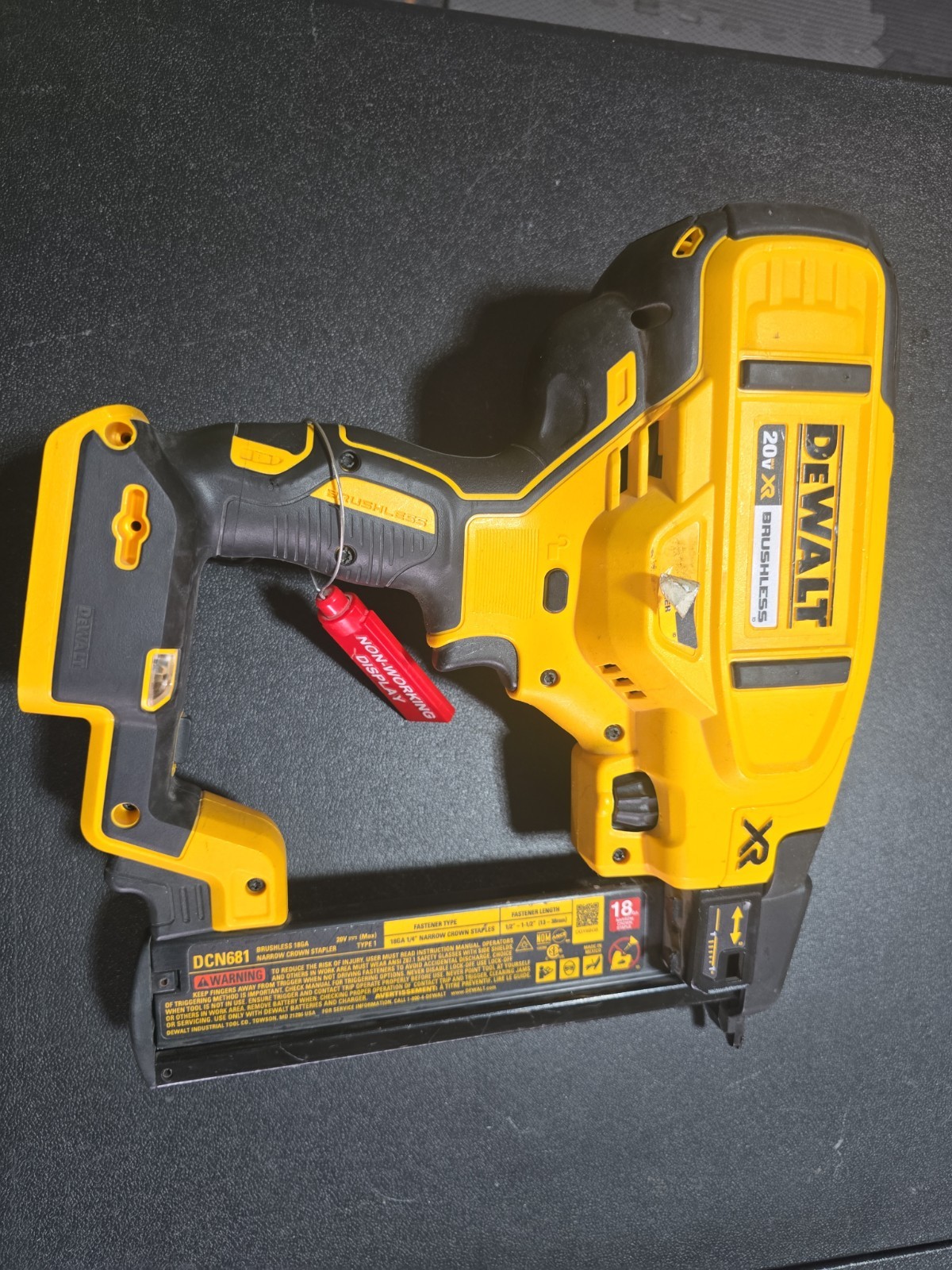 DEWALT DCN681 20V Cordless Stapler Non Working Tools Only As Is Display Item