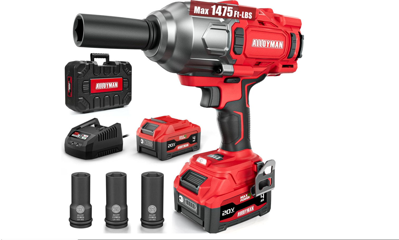 Cordless Impact Wrench, 1475Ft-lbs (2000N.m) 1/2 High Torque Brushless Impact Gu