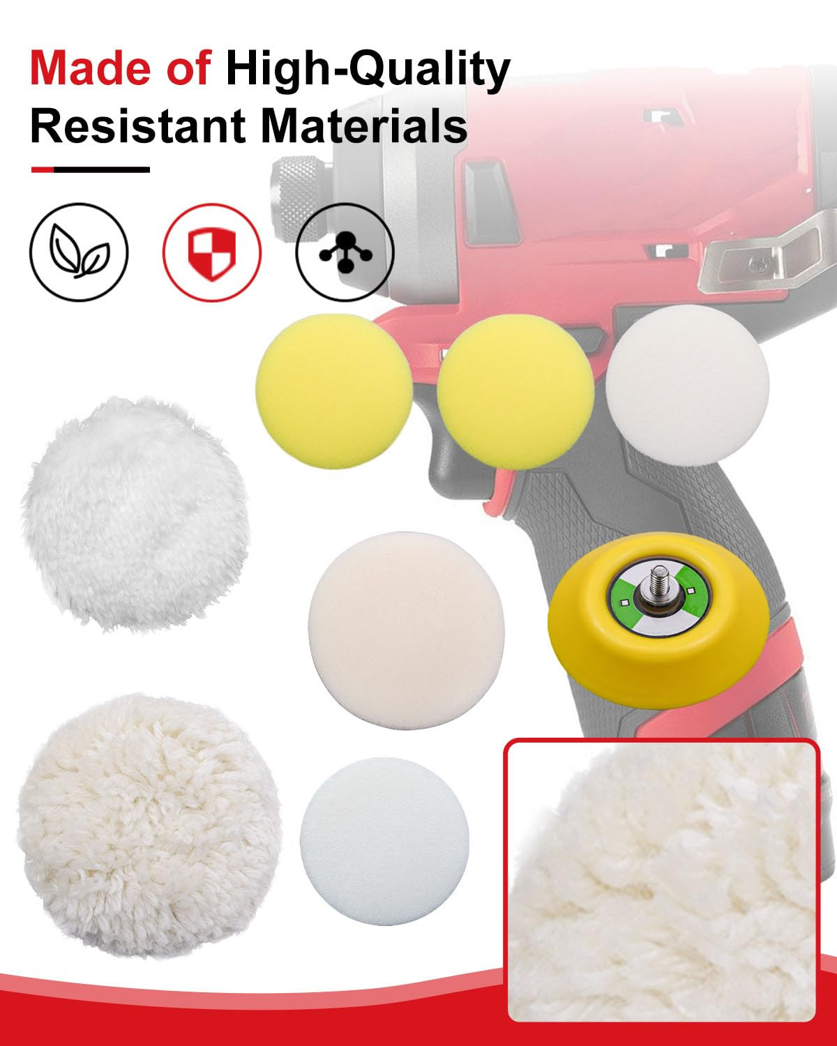 Polishing Pads Kit for Milwaukee M12 Spot Polisher Sander Accessory Replacement