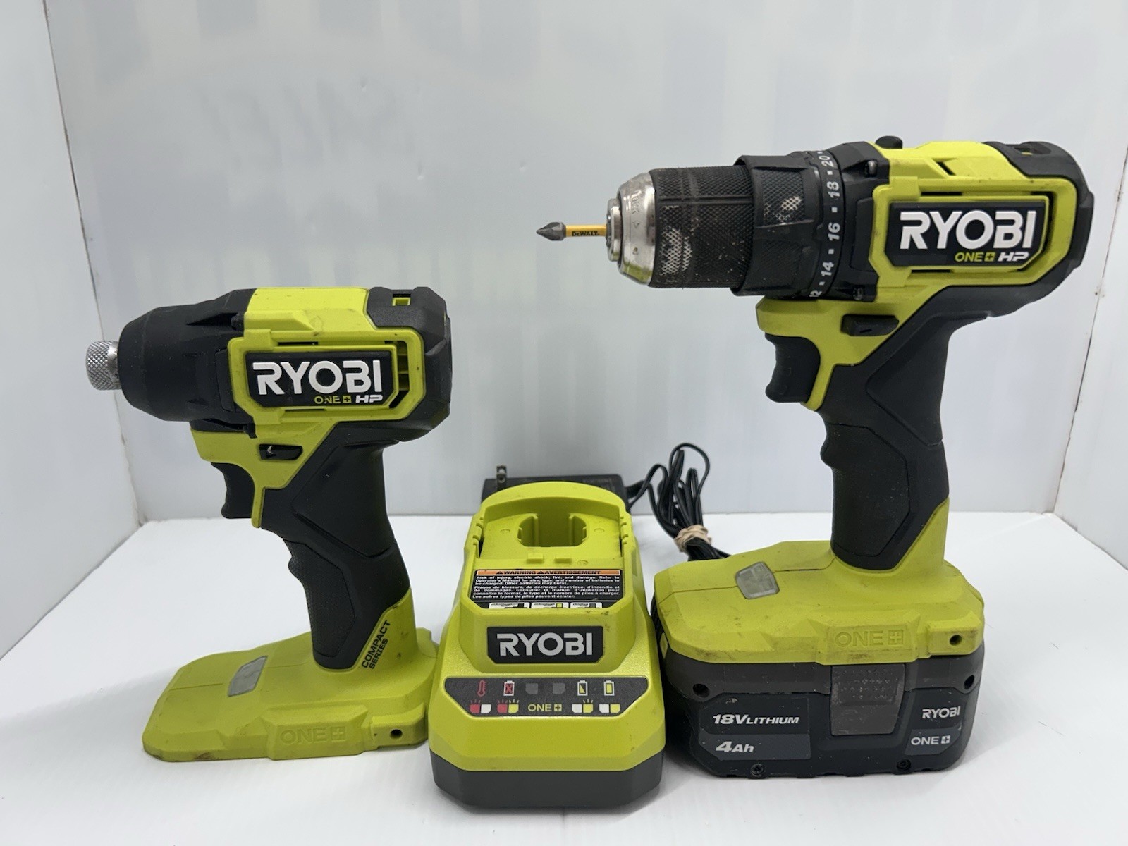 Ryobi One Plus HP Drill Set PSBDD01/PSBID02 W/ Battery & Charger
