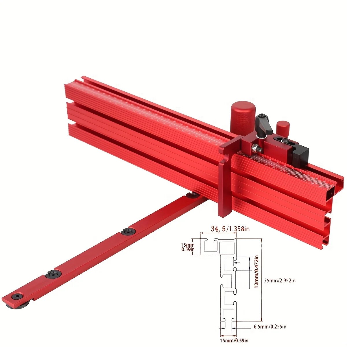 400mm Aluminum Miter Gauge Fence Set With Track Stop Angle Ruler Table Saw Tools