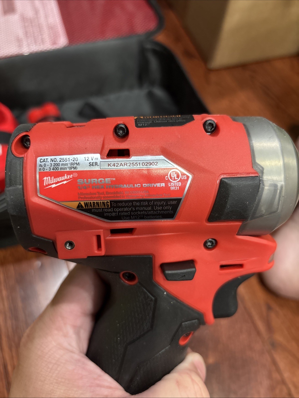 Milwaukee 2551-20 M12 FUEL SURGE 12V 1/4&Prime; Hex Hydraulic Impact Driver Full Kit